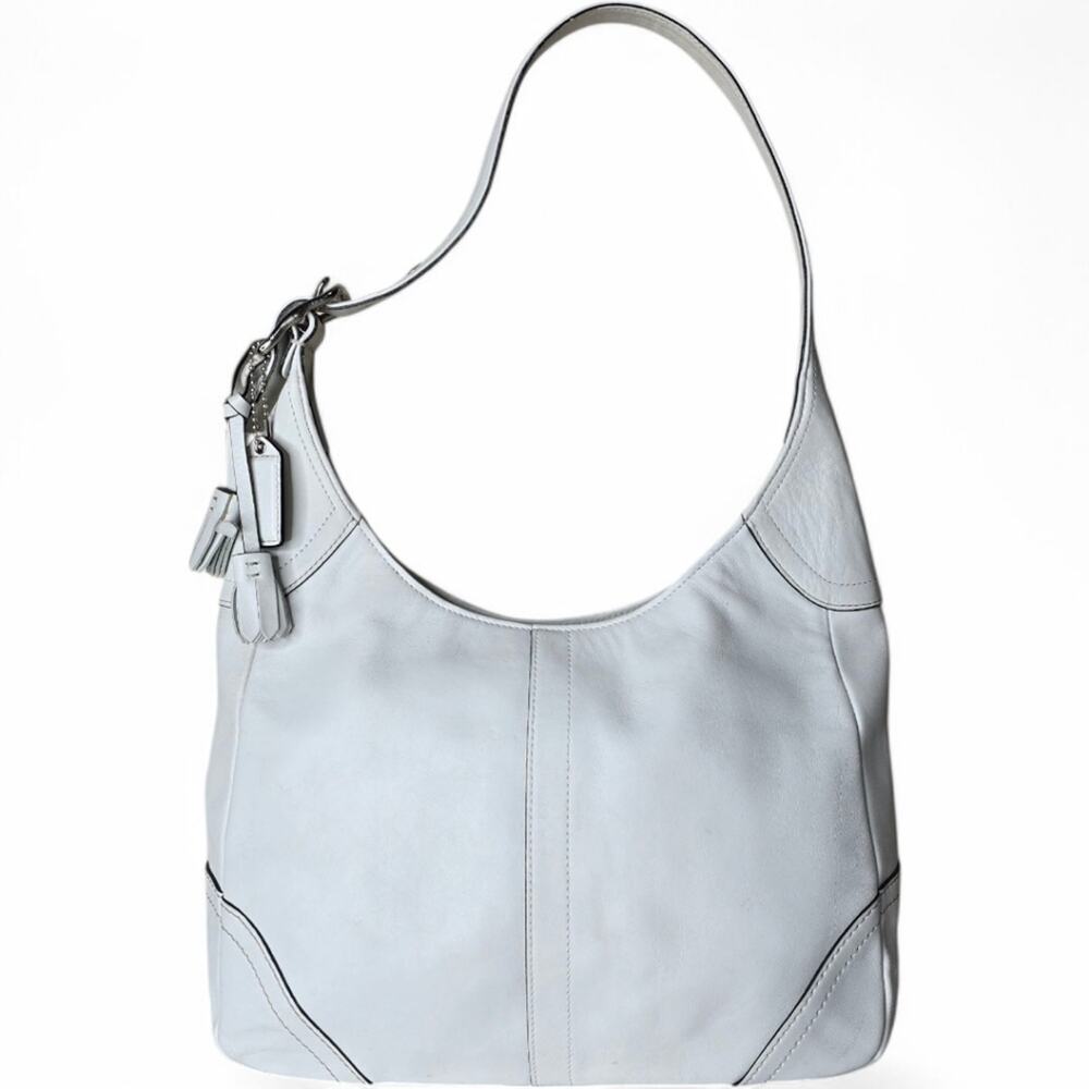 Coach Hamilton Tassel‎ Leather Hobo White F10280